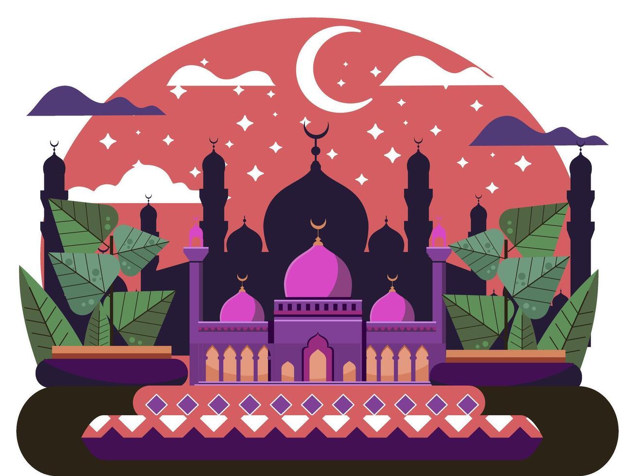 Islamic background flat illustration vector