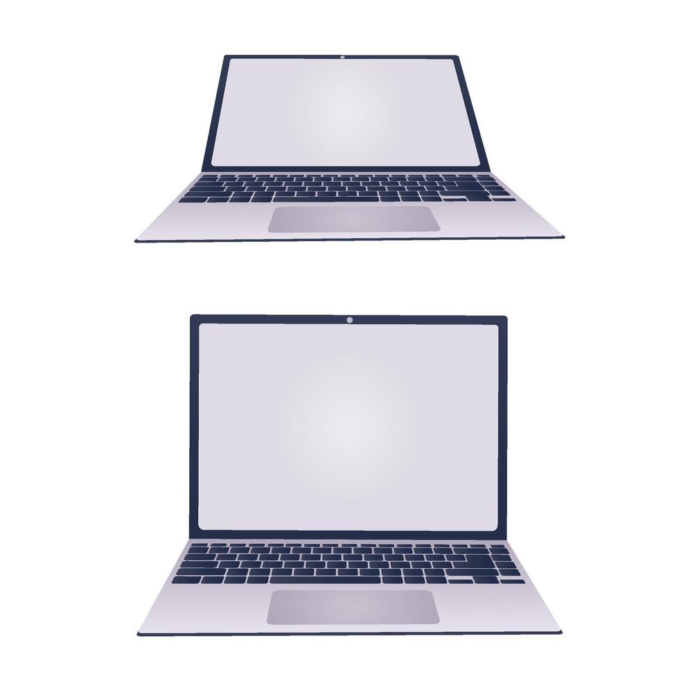 Laptop with blank screen. vector