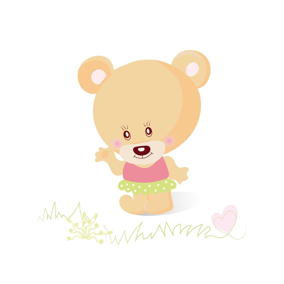 BEAR is cheerful and beautiful. vector