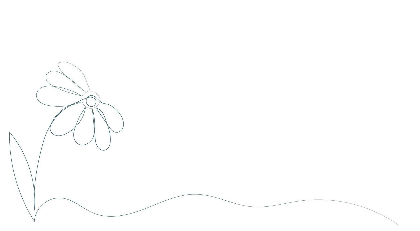 Abstract floral background. Daisies in the style of line art, one continuous line. Hand drawing. The minimalist style will complement your design vector