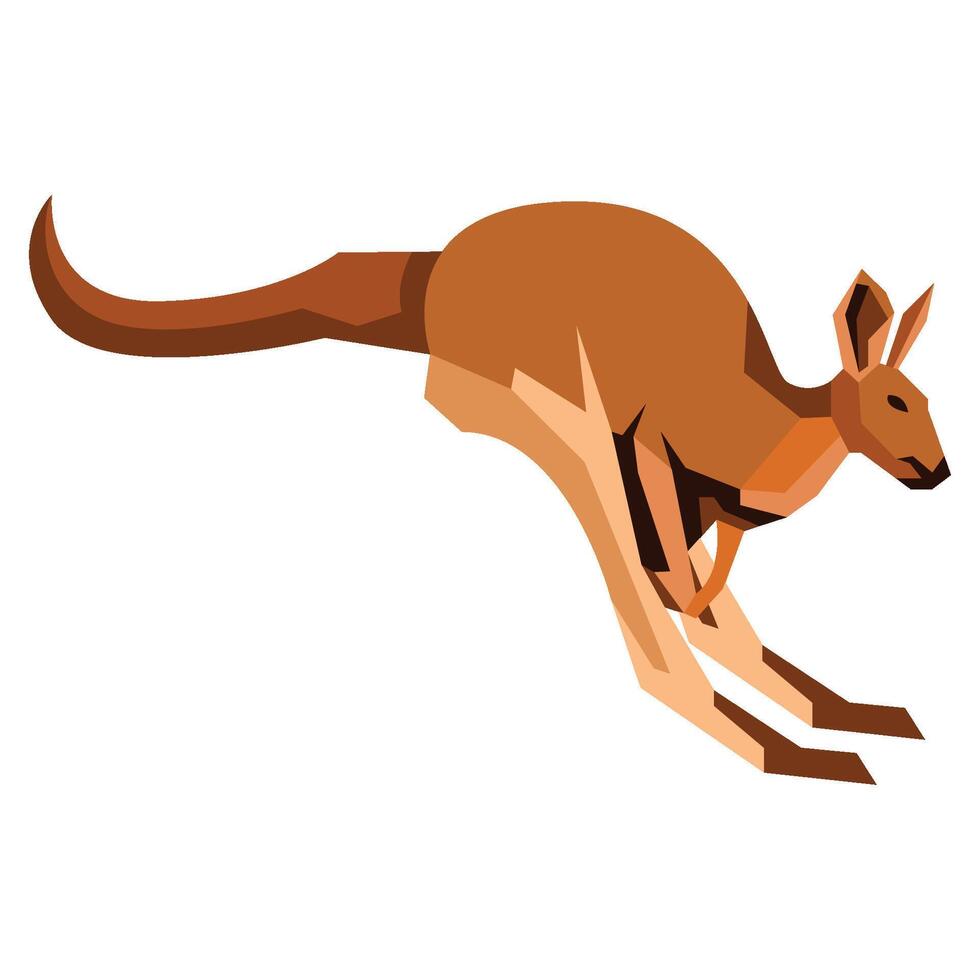 kangaroo illustration in geometric or low poly style vector