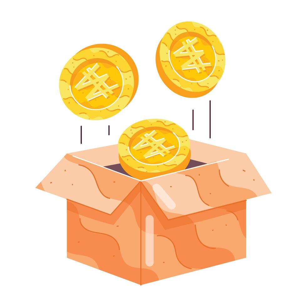 Gold Coins Flat Stickers vector