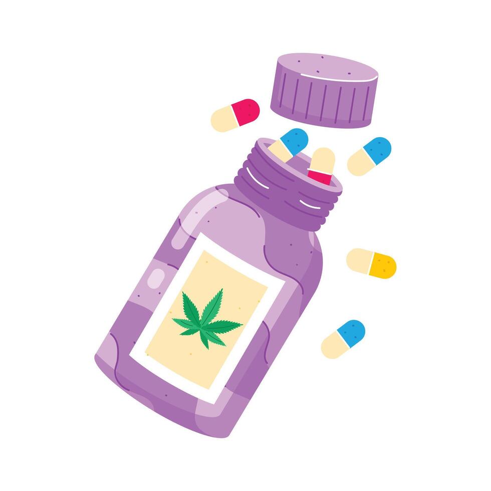 Marijuana Culture Flat Stickers vector