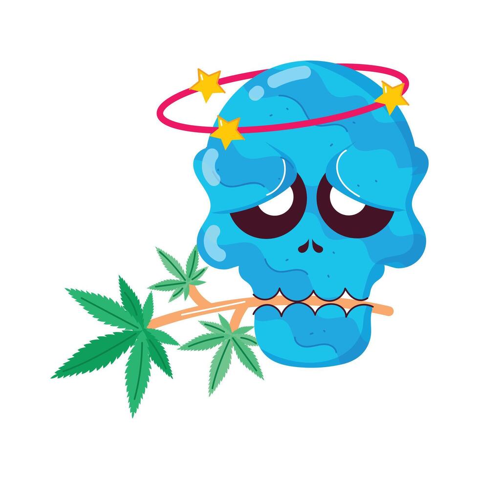 marijuana cultura plano pegatinas vector