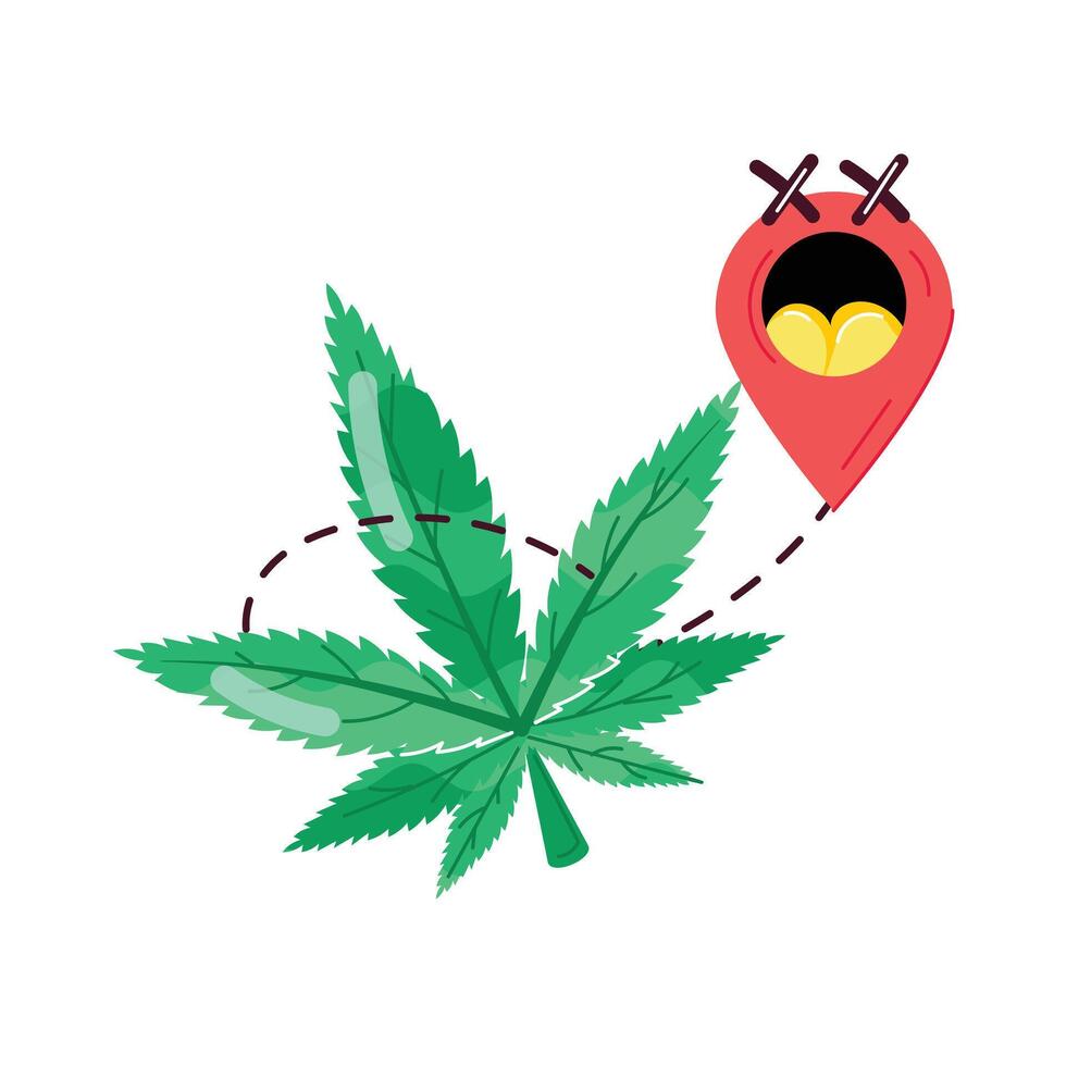 marijuana cultura plano pegatinas vector