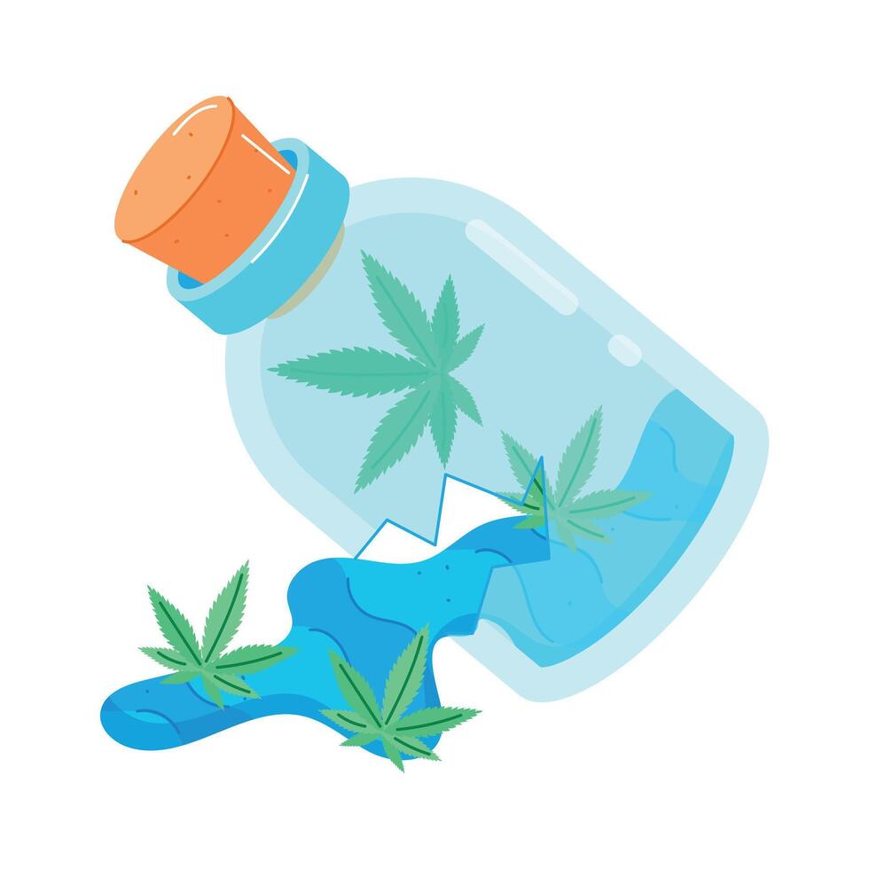Marijuana Culture Flat Stickers vector