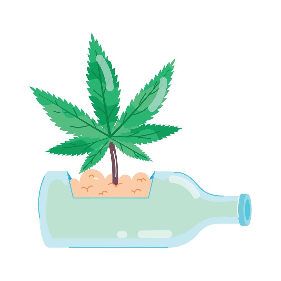 Marijuana Culture Flat Stickers vector