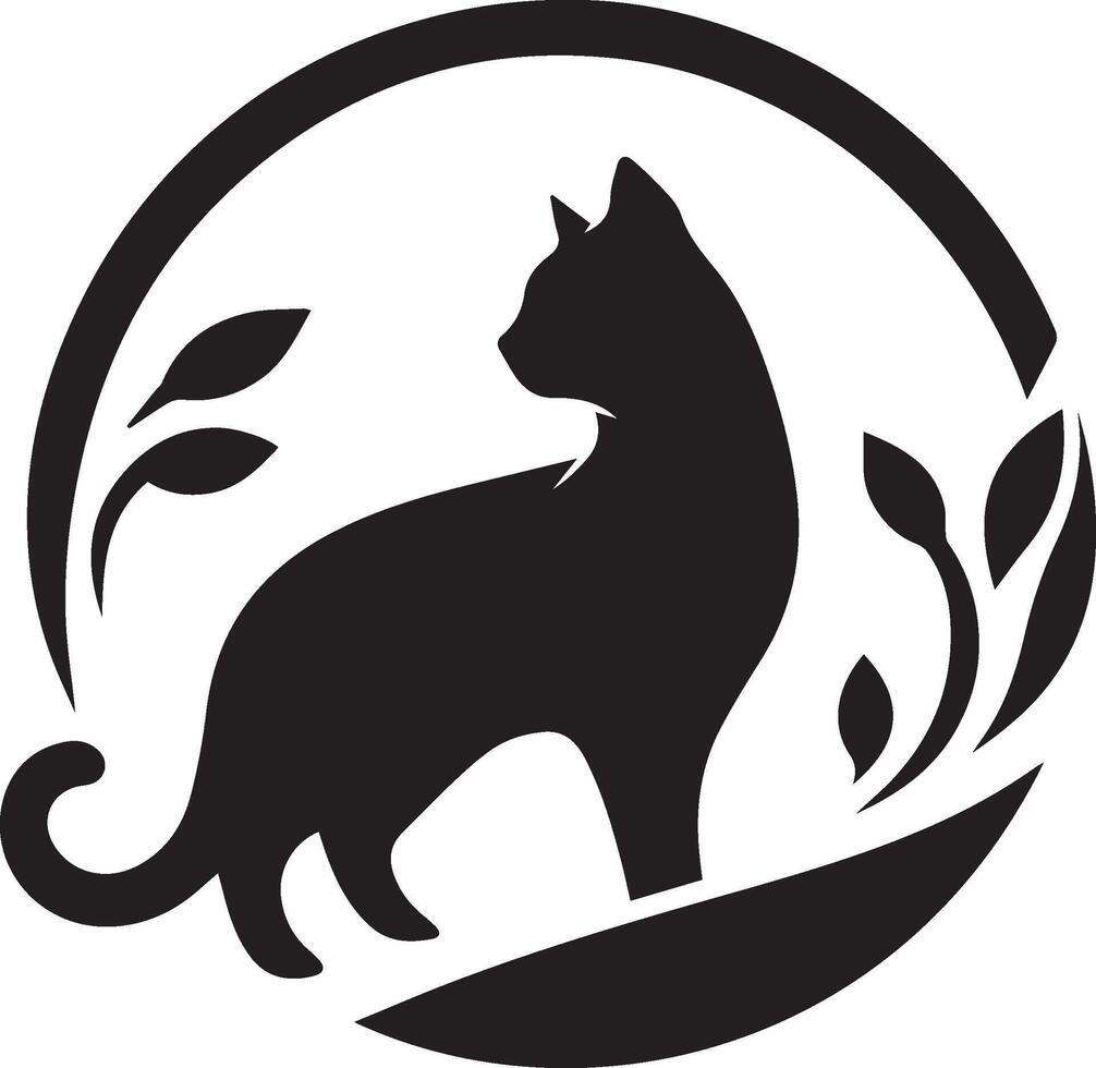 Cat logo design Illustrator vector