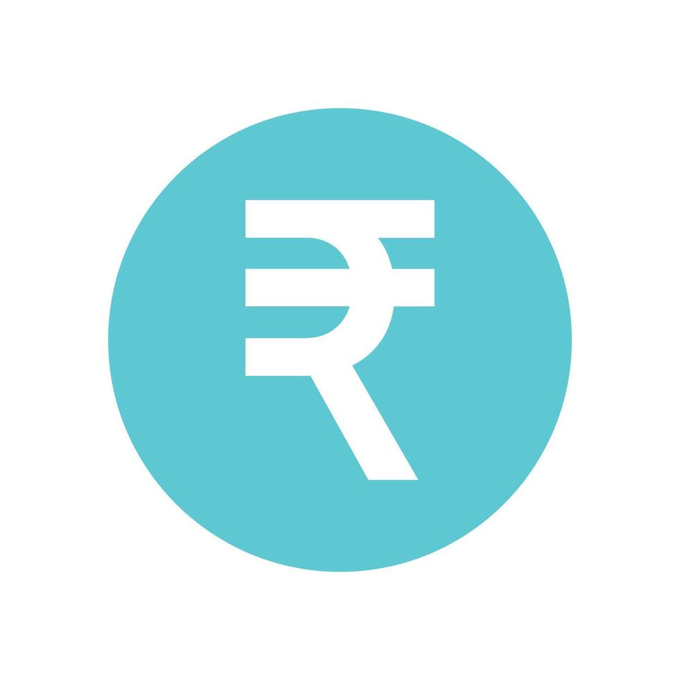 Abstract INR rupee currency coin on blue background vector