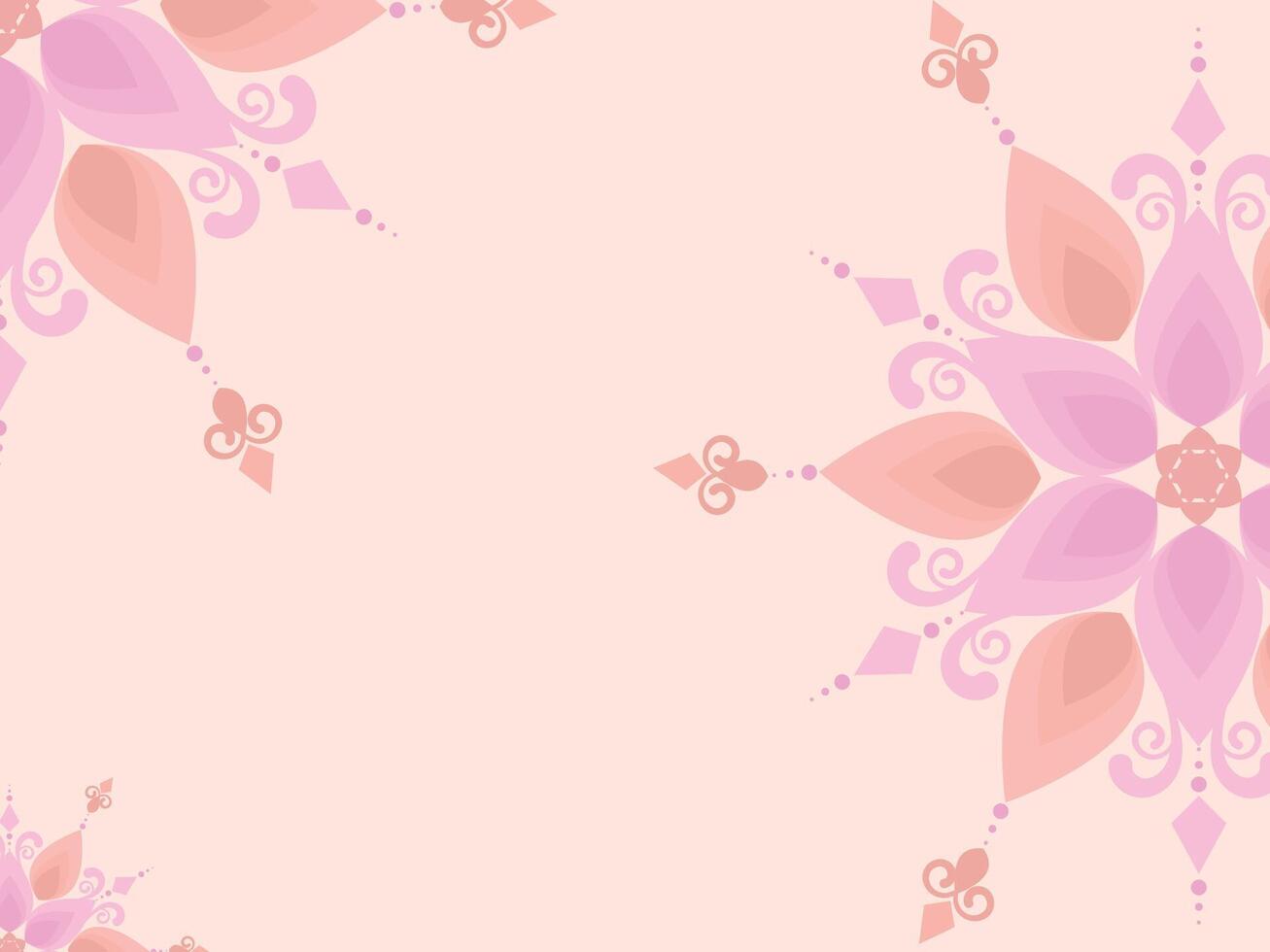 Hand-drawing Mandala abstract pink background vector