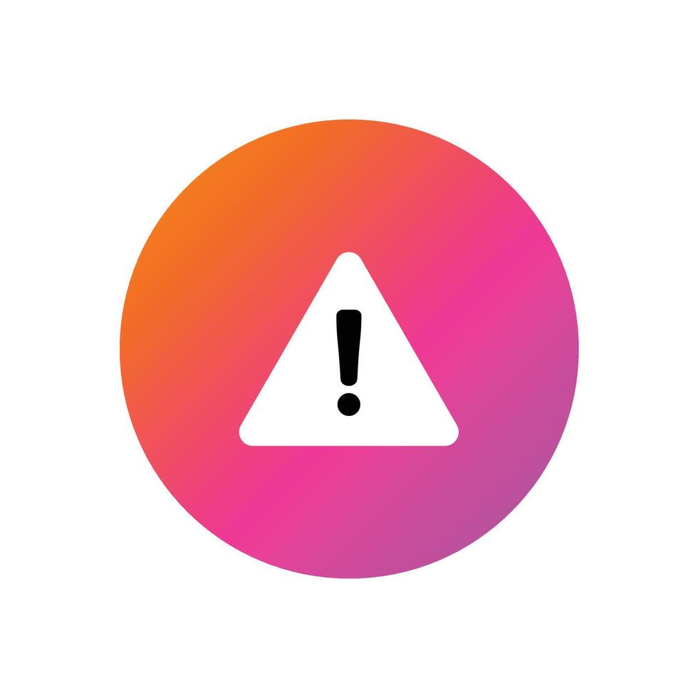 Gradient warning sign flat icon design vector