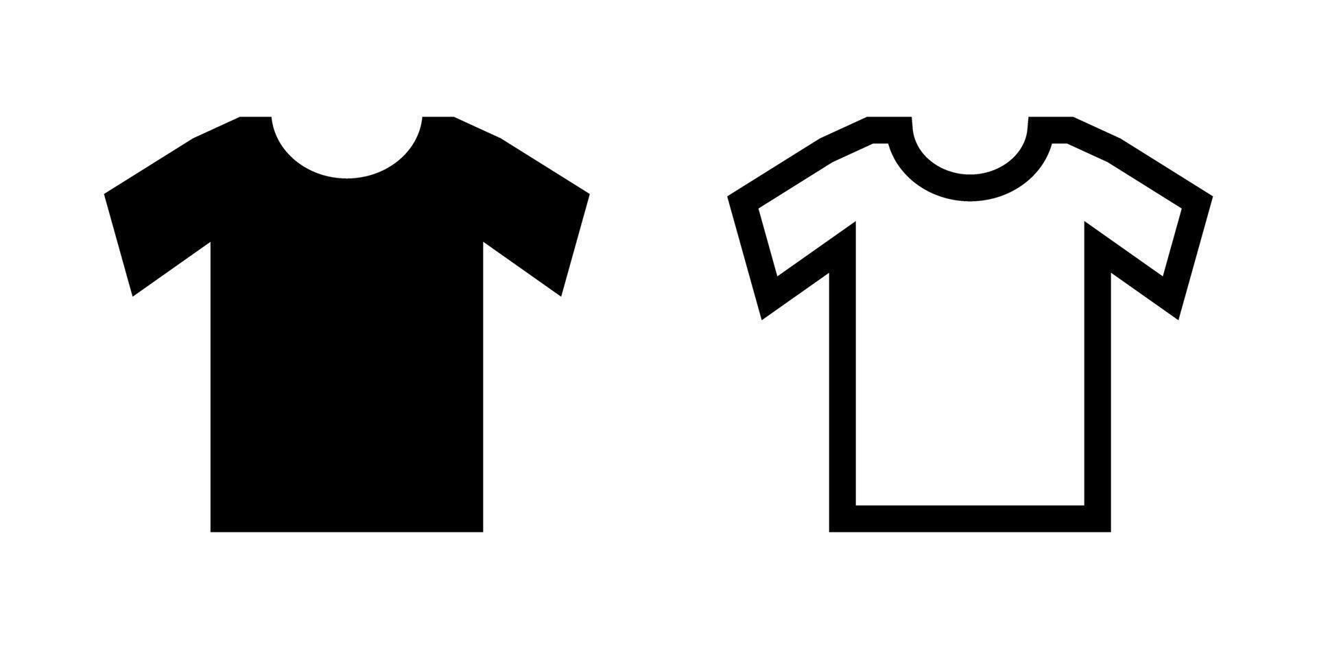 Crew neck t-shirt icon set. vector