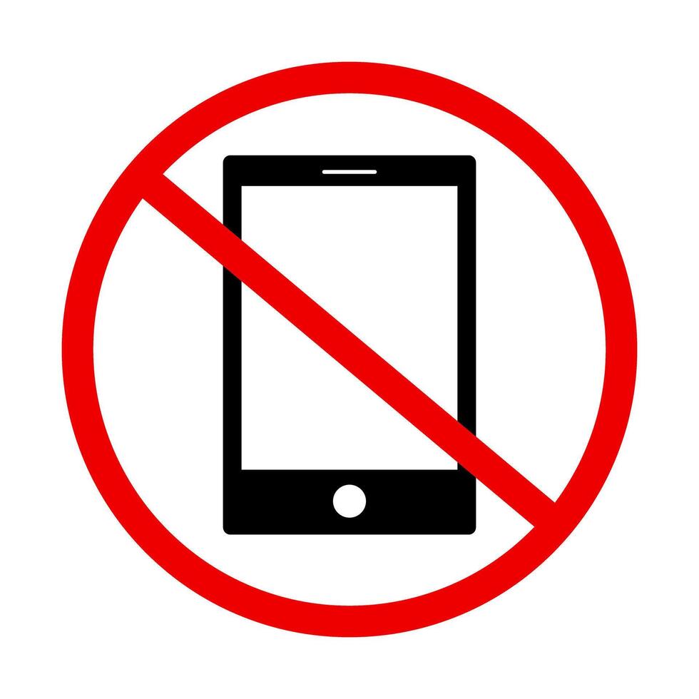 Smartphone use prohibited sign. Smartphone use not allowed icon. vector