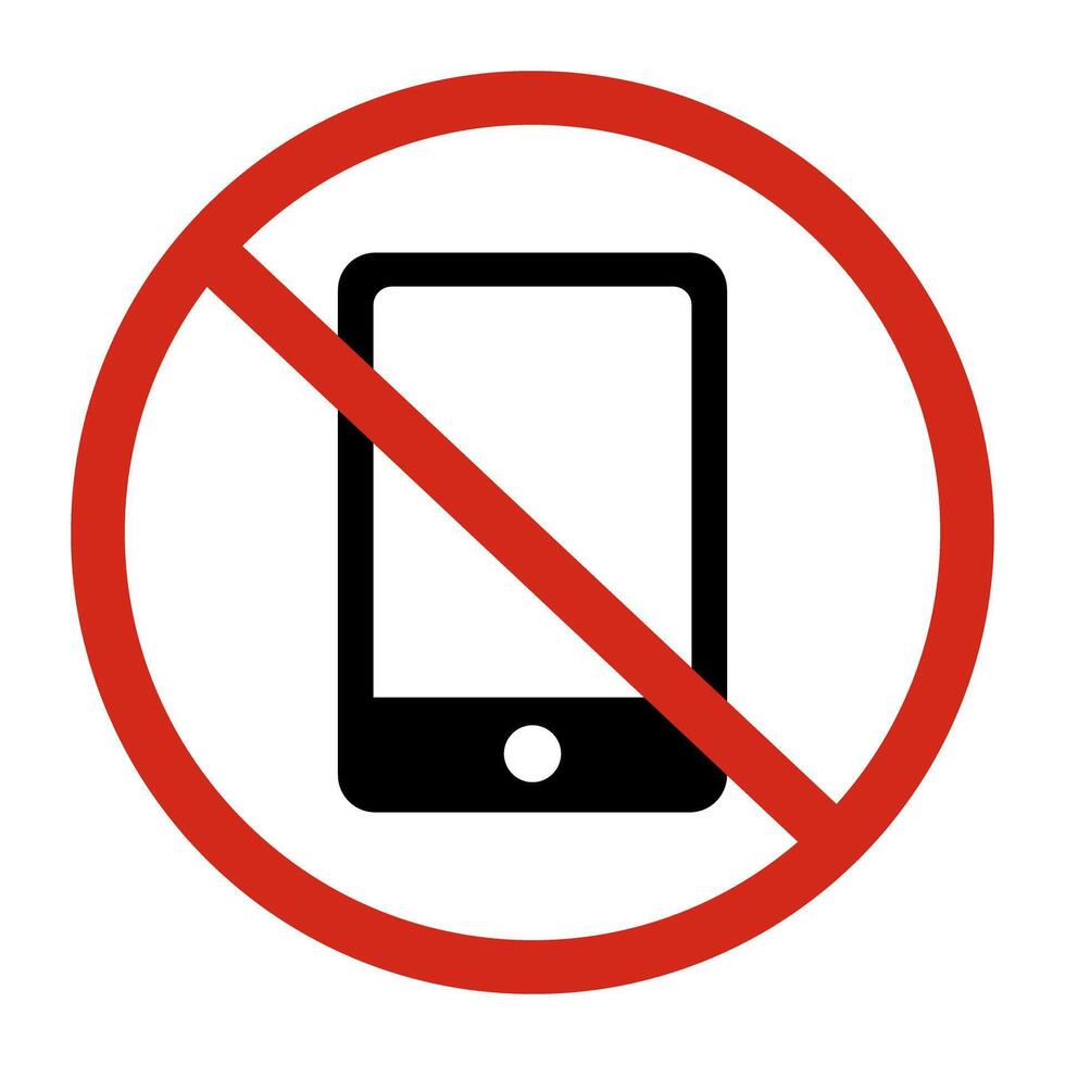 Smartphone use prohibited and cell phone use prohibited. vector