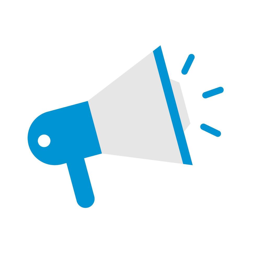 Flat design pop megaphone icon. Calling and cheering. vector