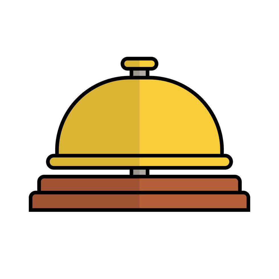 Flat design reception bell icon. Hotel ringing bell icon. Desk bell. vector
