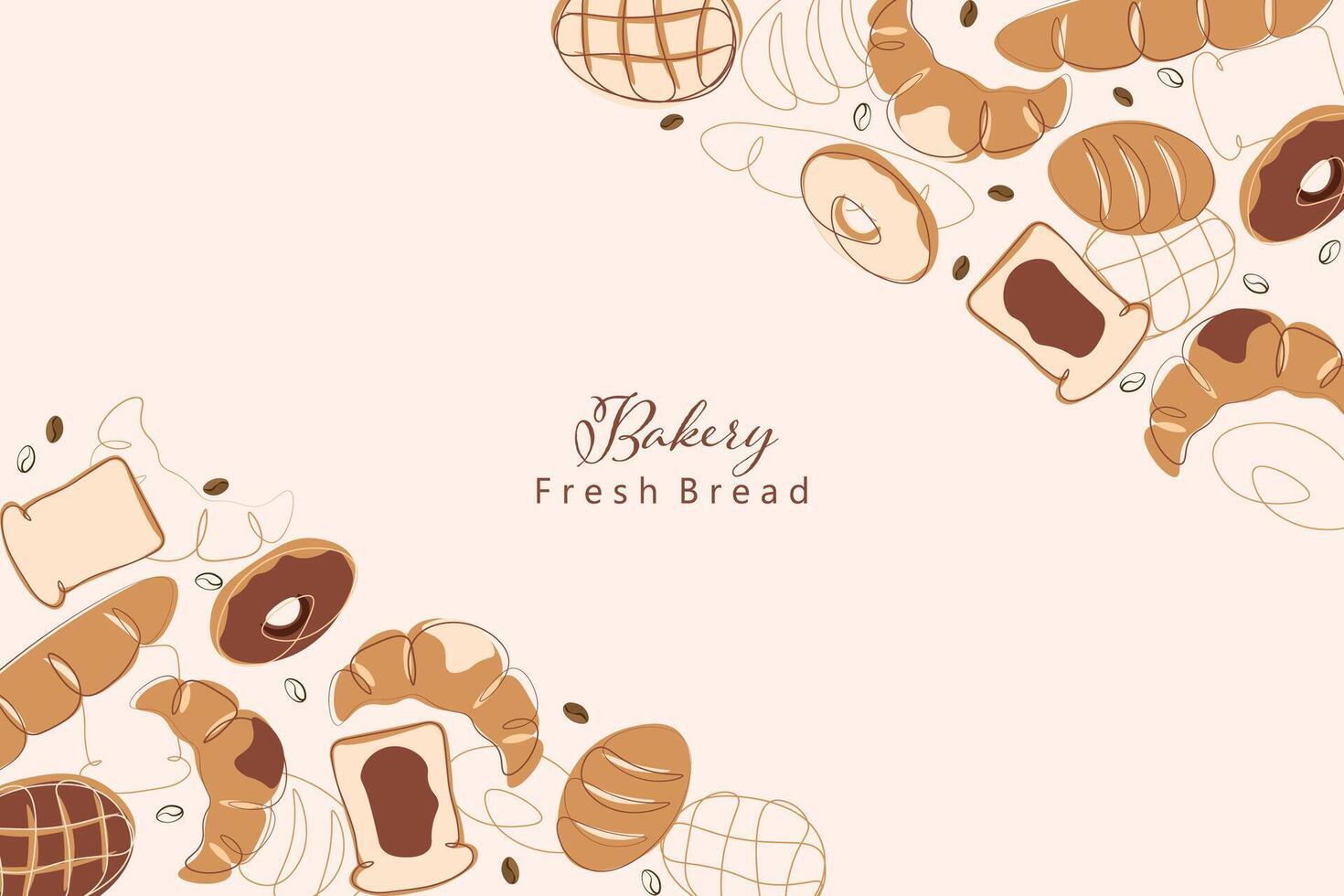 Breads illustration background pattern vector