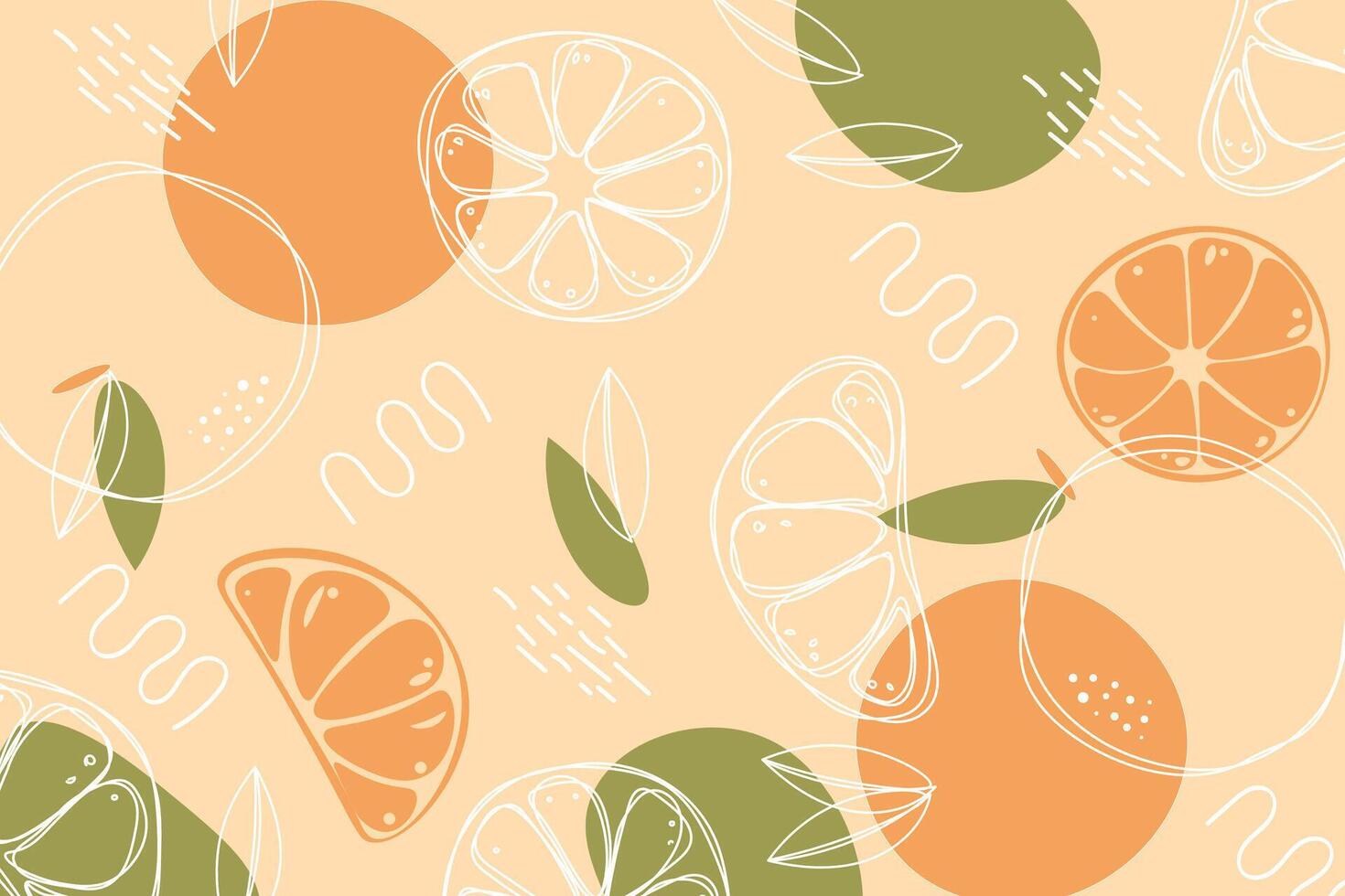 Citrus oranges fruits seamless pattern vector