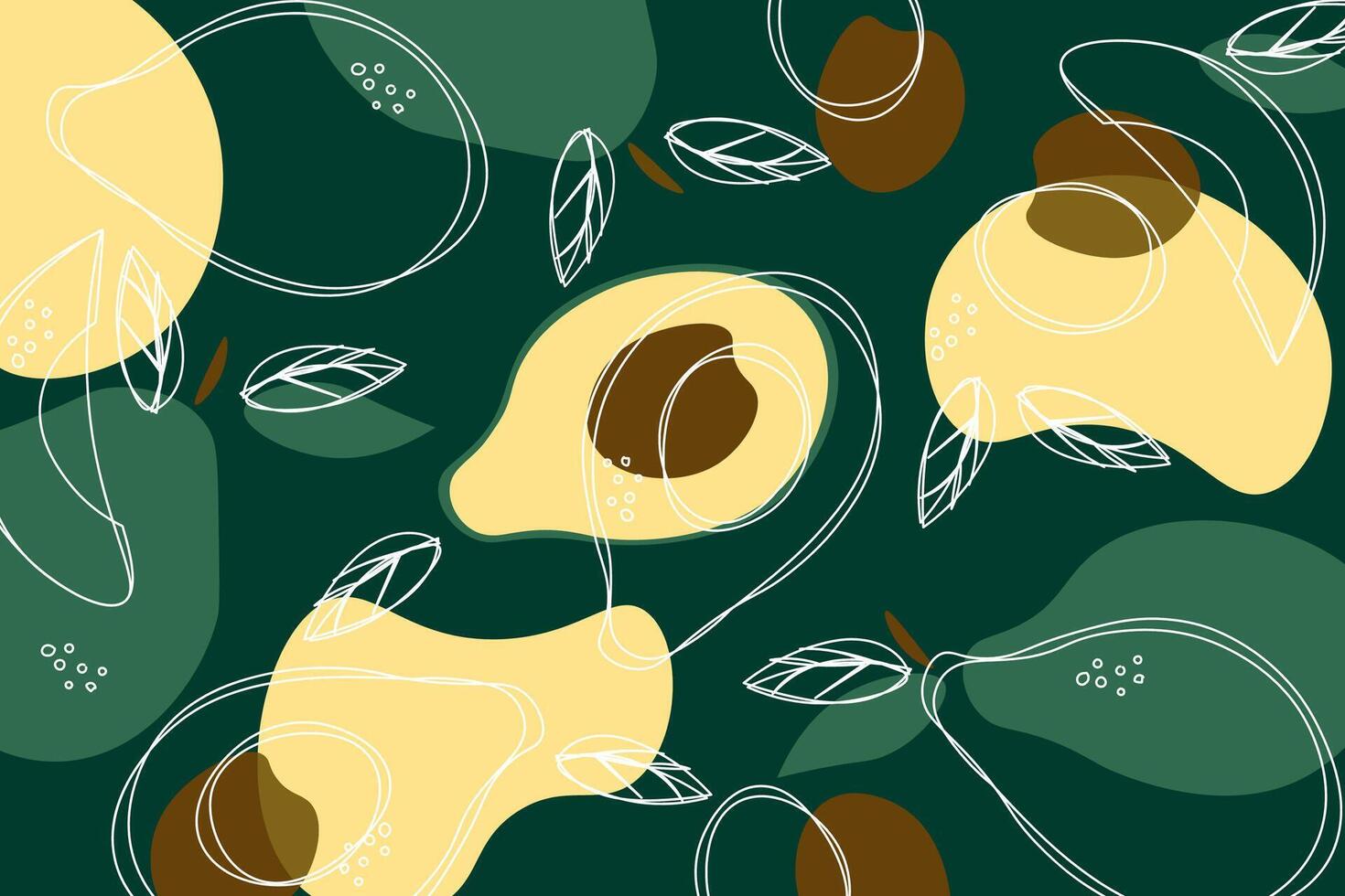 Avocado seamless pattern vector