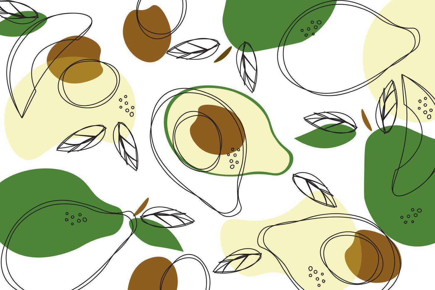 Avocado seamless pattern vector