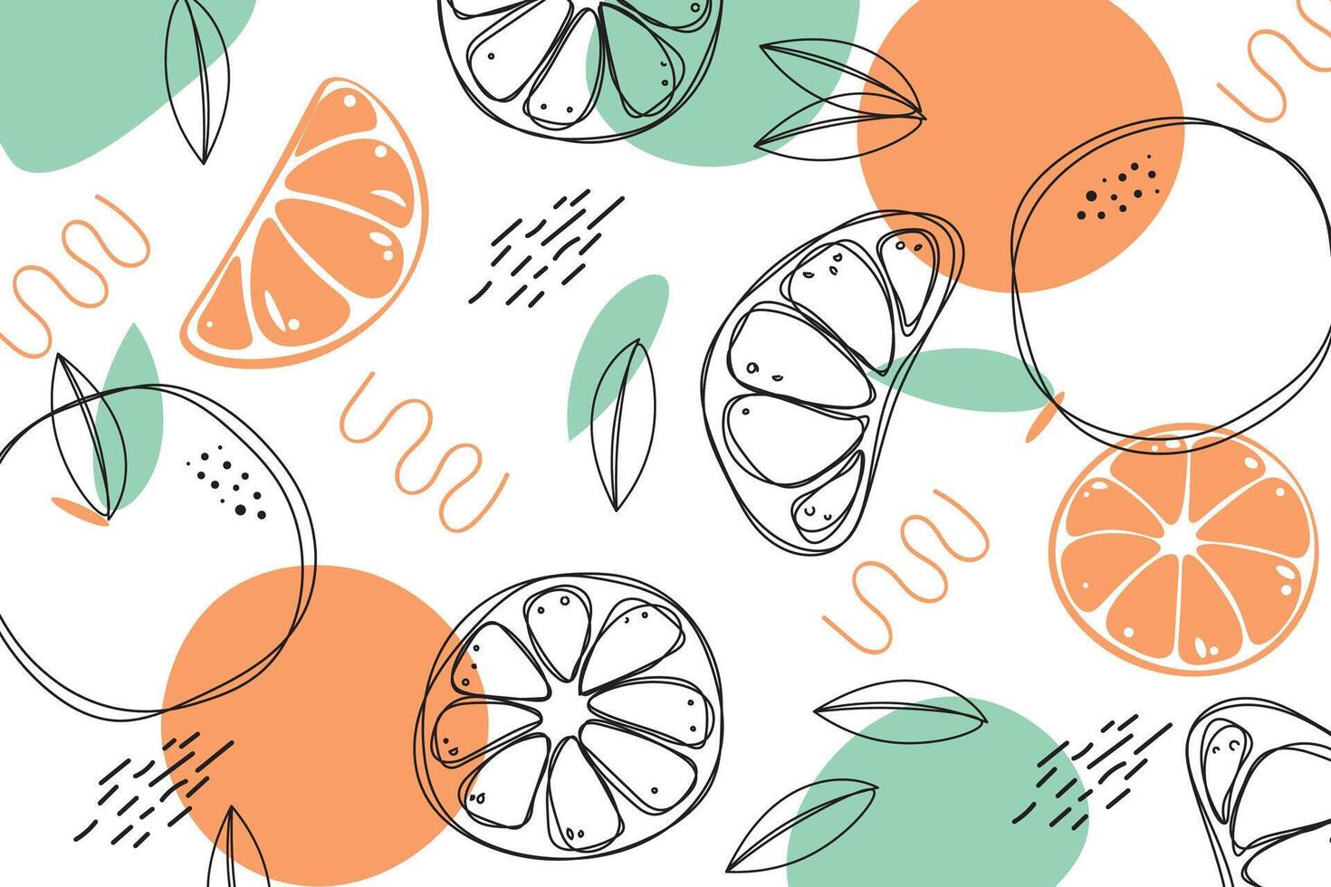 Citrus oranges fruits seamless pattern vector