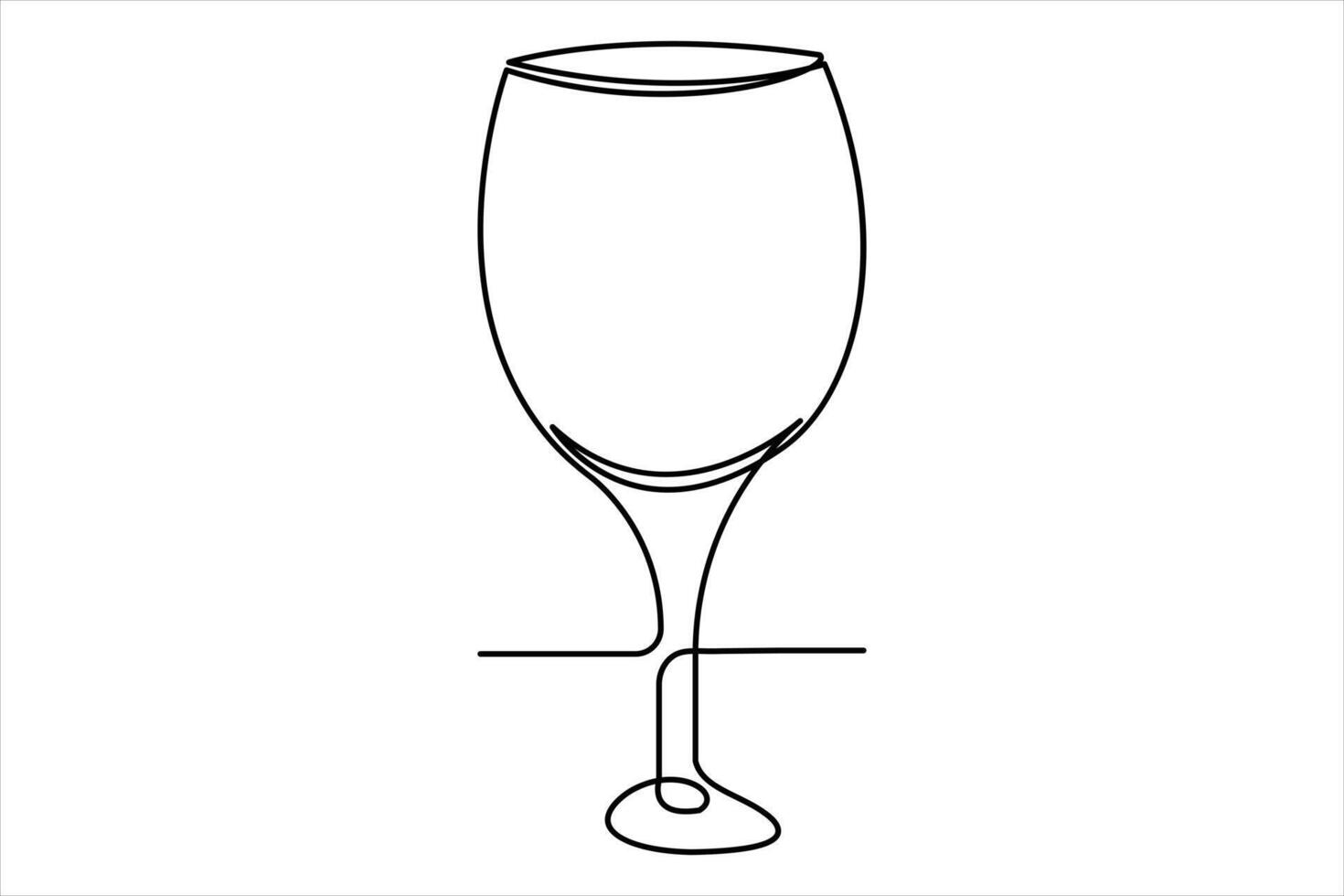 Continuous single line wine Drinking glass online continuous single line art. vector