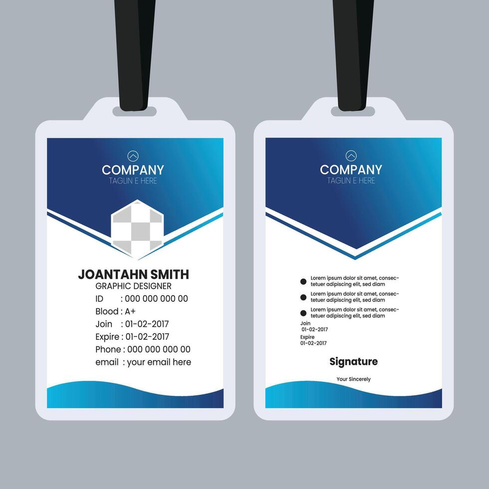 Business id card template with minimalist elements vector