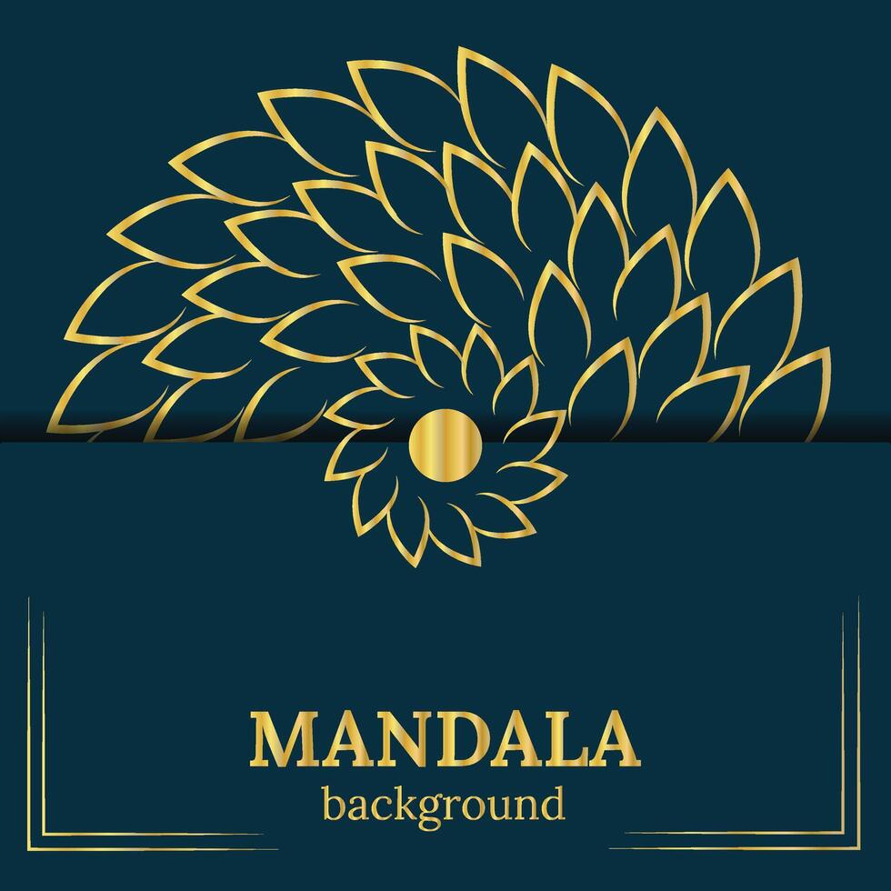 luxurious golden and blue mandala design template vector