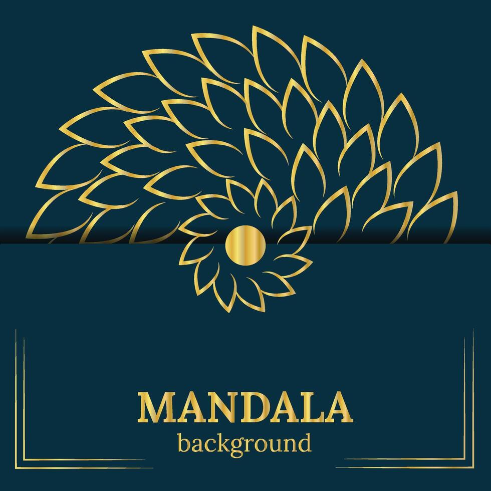 luxurious golden and blue mandala design template vector
