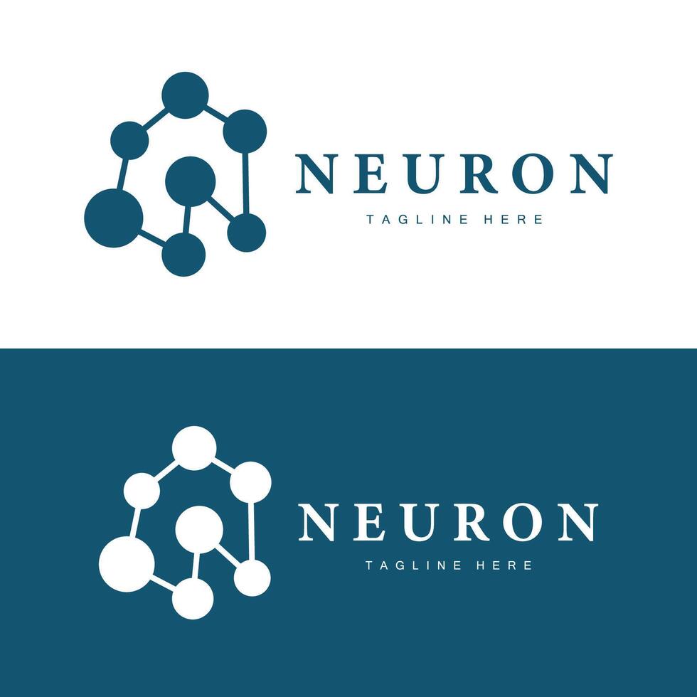 Neuron Logo Design Health Illustration DNA Molecule Nerve Cell Abstract Simple Illustration vector