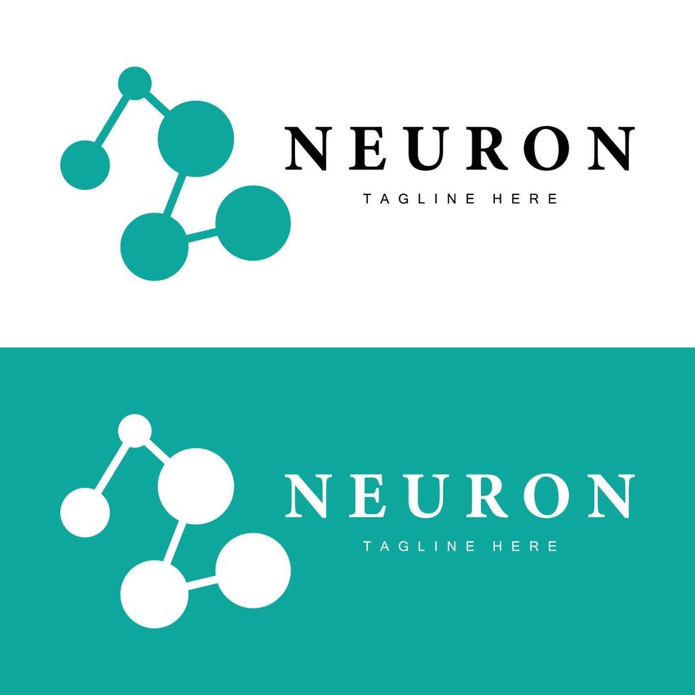 Neuron Logo Design Health Illustration DNA Molecule Nerve Cell Abstract Simple Illustration vector