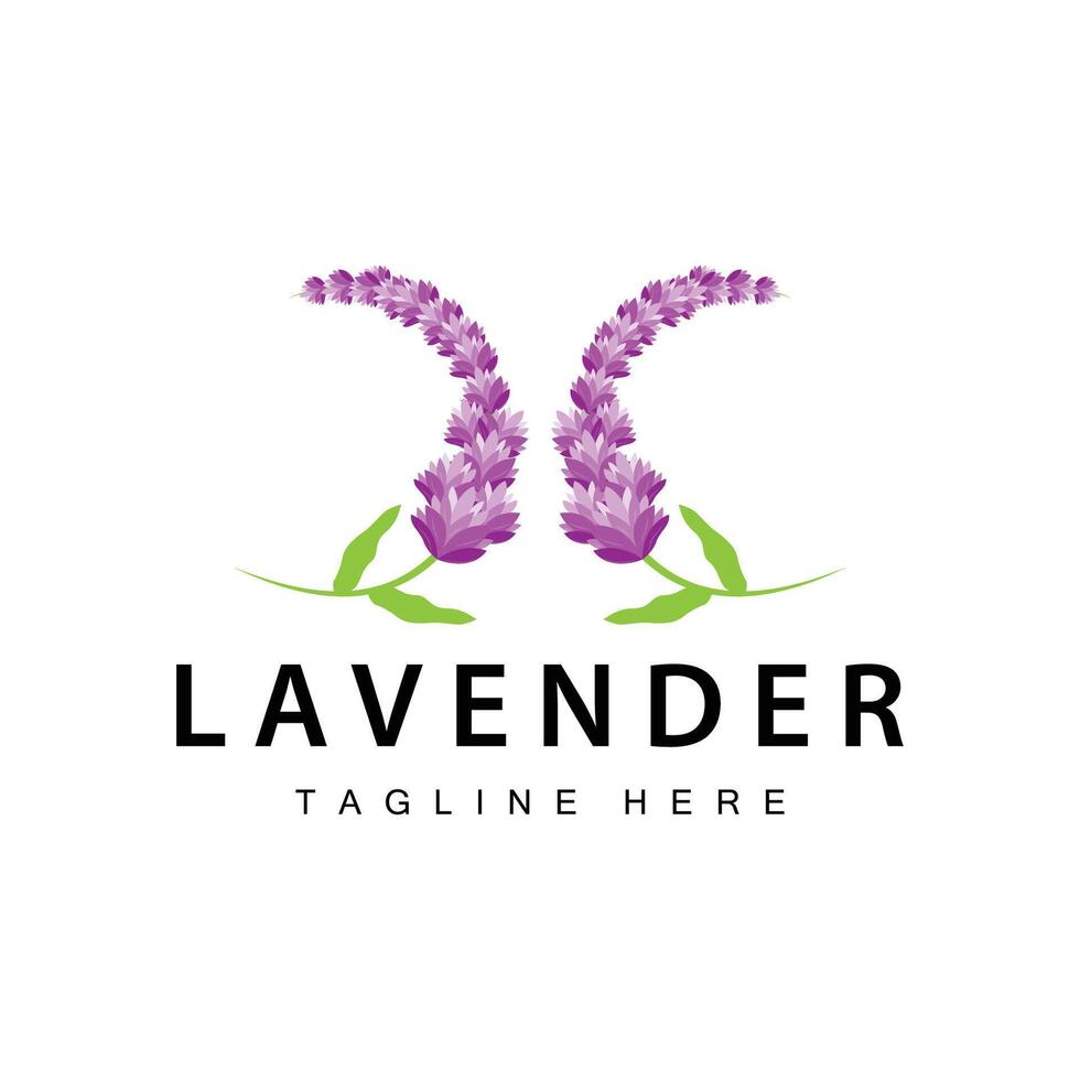 lavanda logo sencillo diseño cosmético planta púrpura color y aromaterapia lavanda flor jardín modelo vector