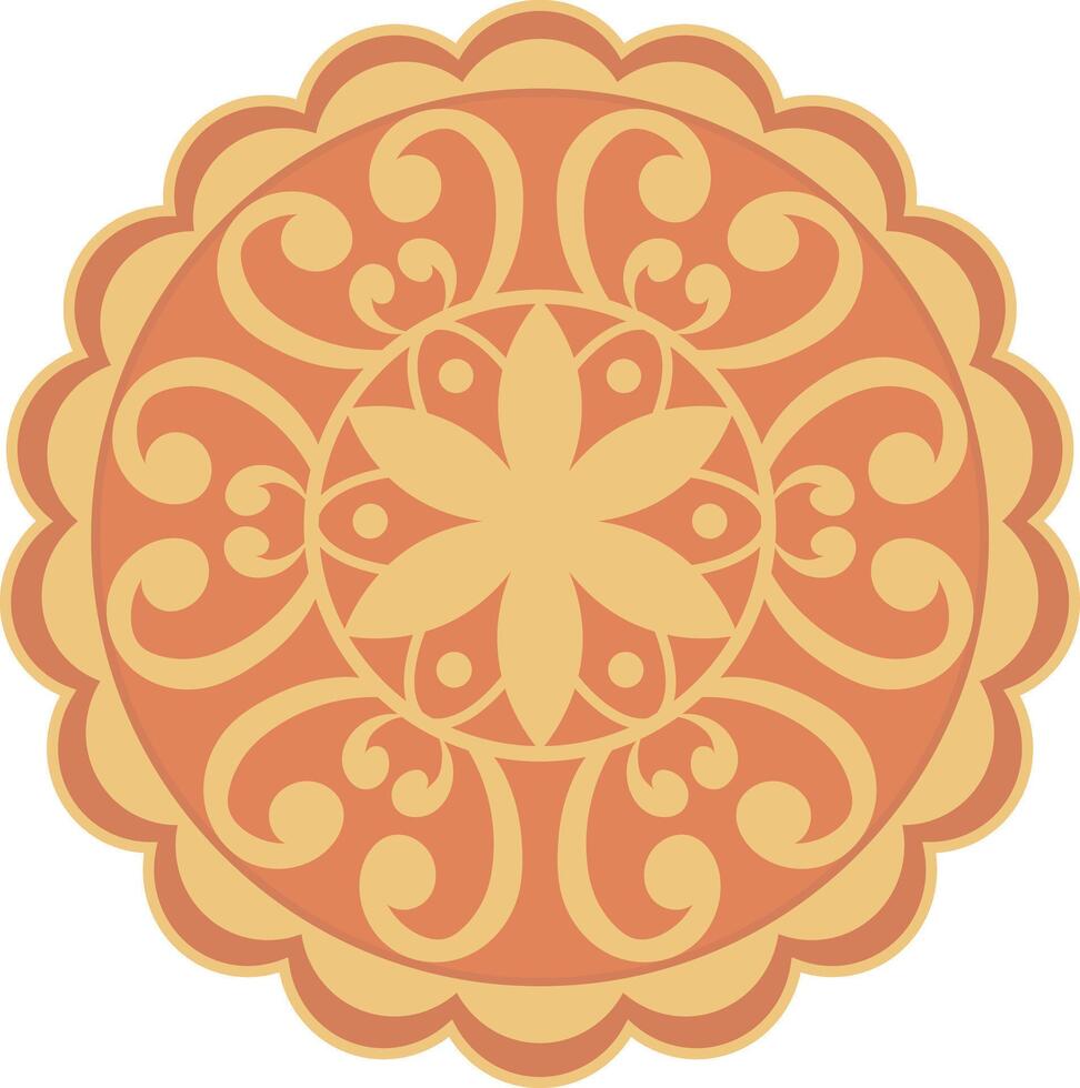 Moon Cake Traditional Dessert Mid Autumn Festival Illustration Graphic Element Art Card vector