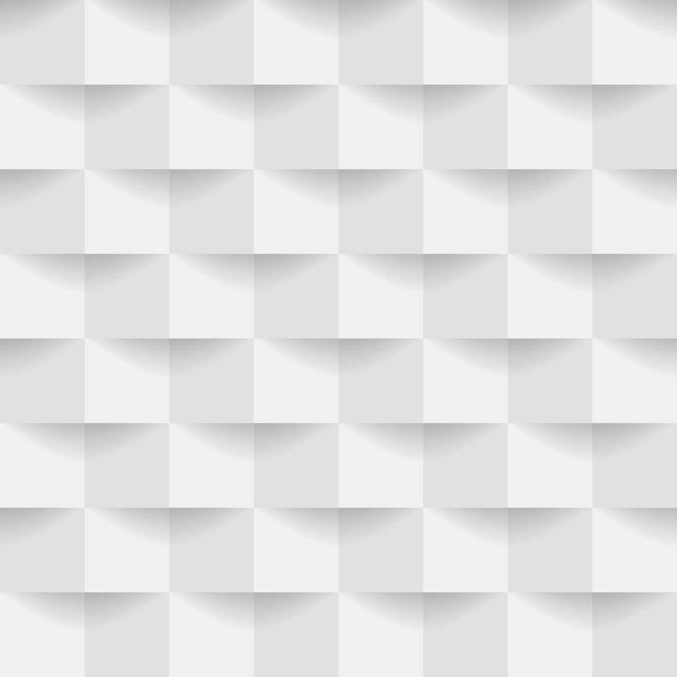 Abstract 3d white geometric background with shadow. Checkerboard texture. vector