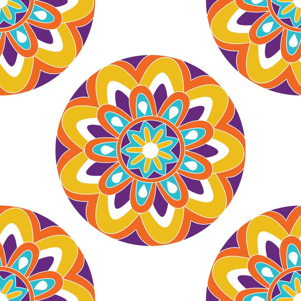 Mandala pattern. Indian floral frame for coloring pages book. vector