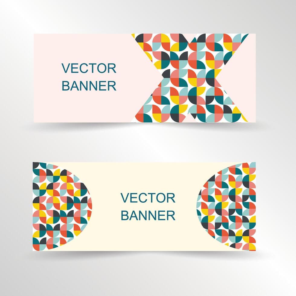 Set of geometric banner, website banner template design. Landing page design , promotion banner , advertising. Easy to use and customize. vector