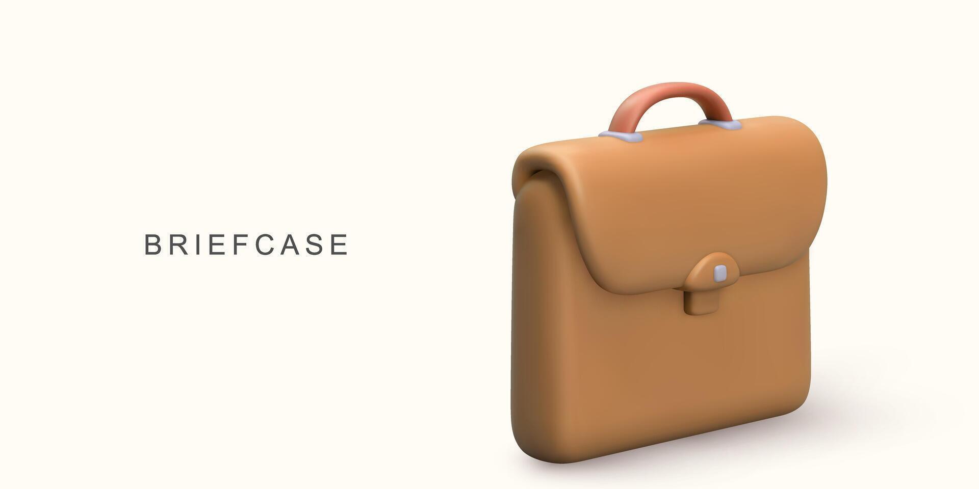 3d briefcase on white background. vector
