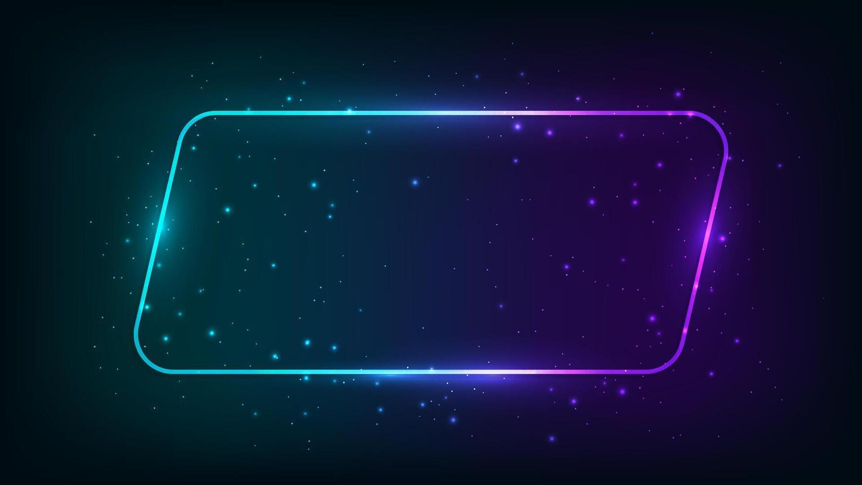 Neon frame with shining effects and sparkles vector