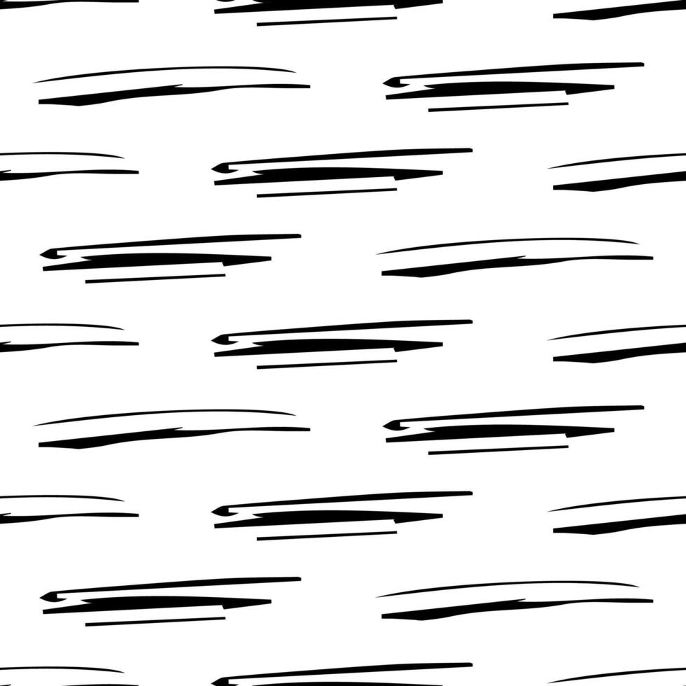 Seamless pattern with black pencil brushstrokes vector