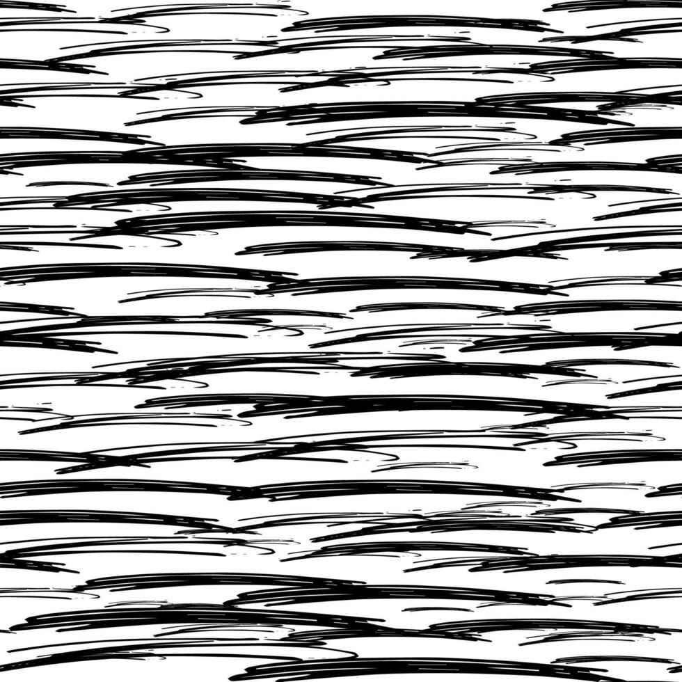 Seamless pattern with black pencil brushstrokes vector