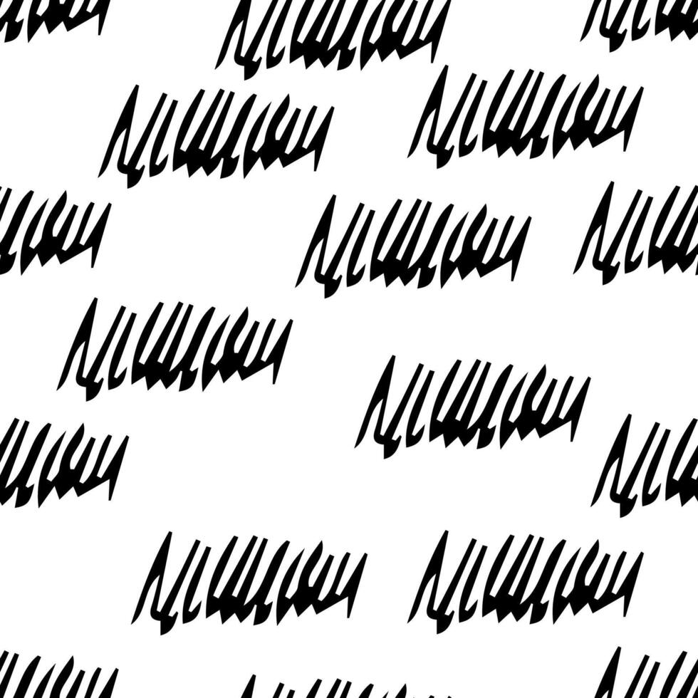 Seamless pattern with black pencil brushstrokes vector