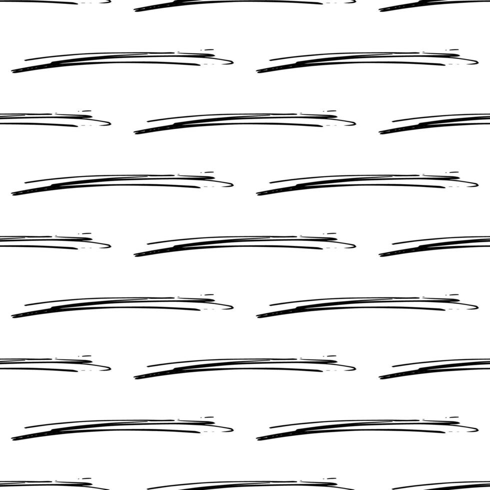 Seamless pattern with black pencil brushstrokes vector