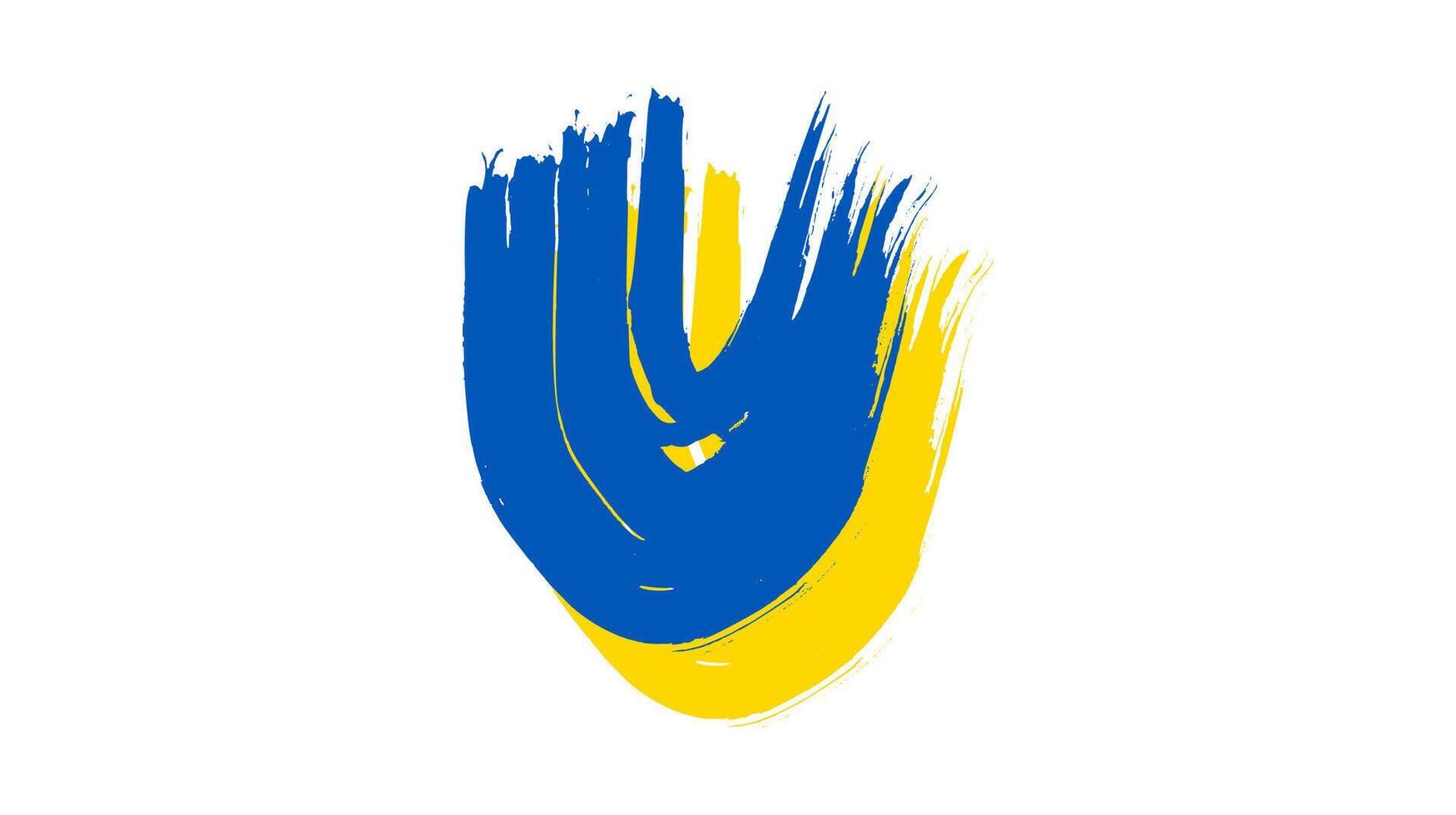 Ukrainian national flag in grunge style vector