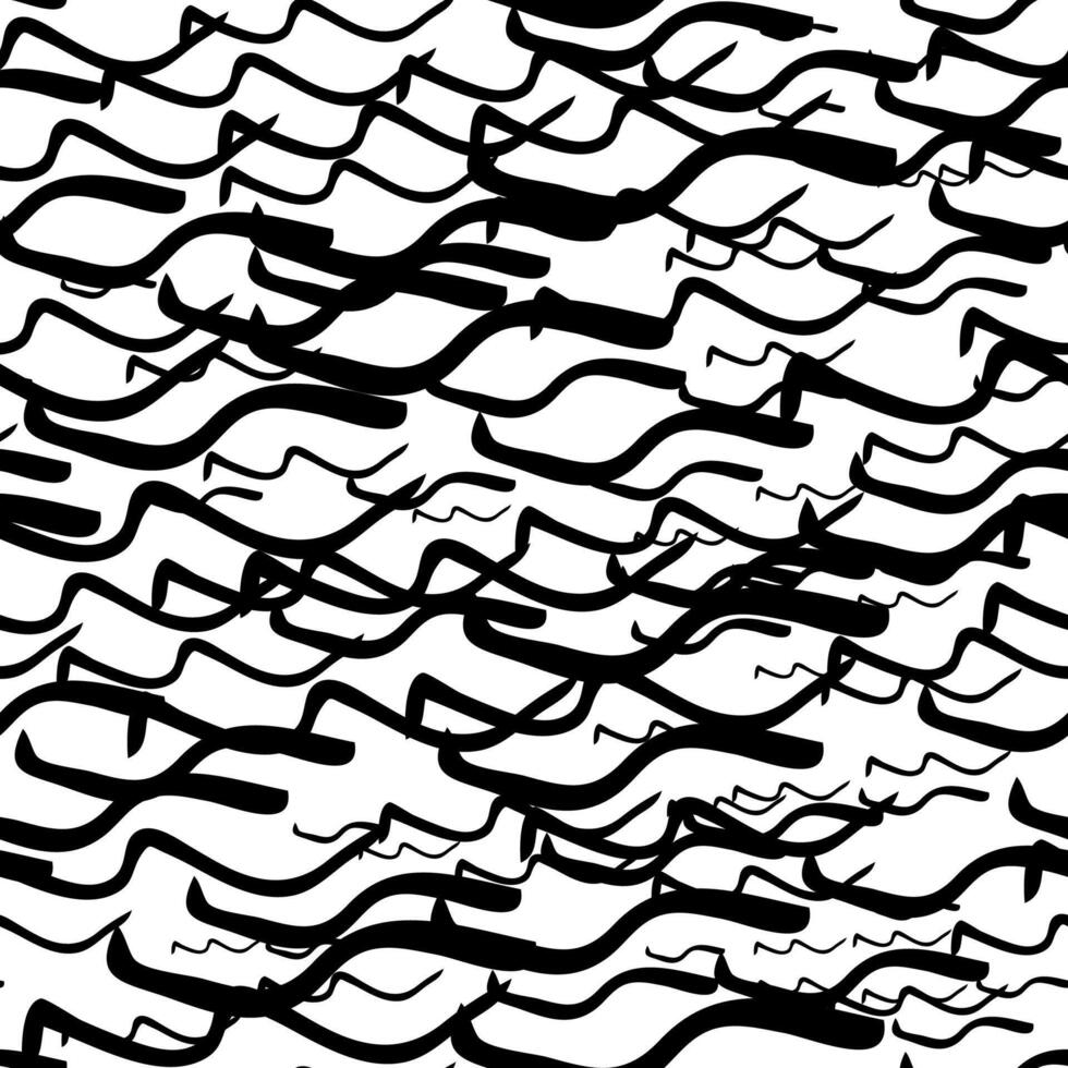 Seamless pattern with sketch squiggle vector