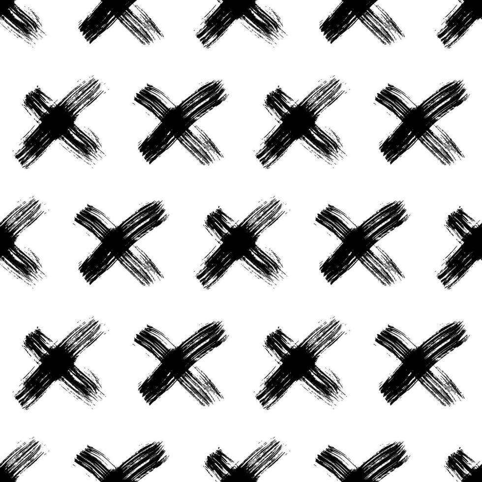 Seamless pattern with hand drawn cross symbols vector