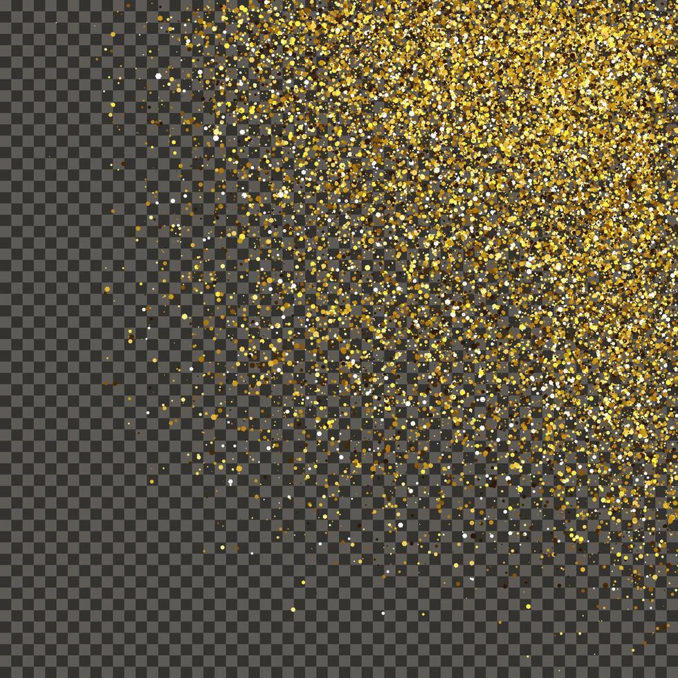 oro reluciente polvo en un gris antecedentes. polvo con oro Brillantina efecto y vacío espacio para tu texto. ilustración vector