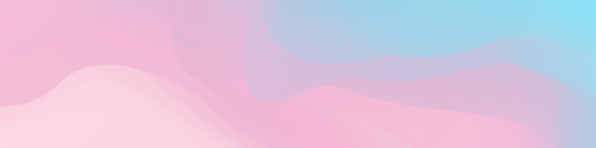 Calming pink and light blue mesh wave blur banner, ideal for web banners, social media posts, and projects desiring a tranquil background vector