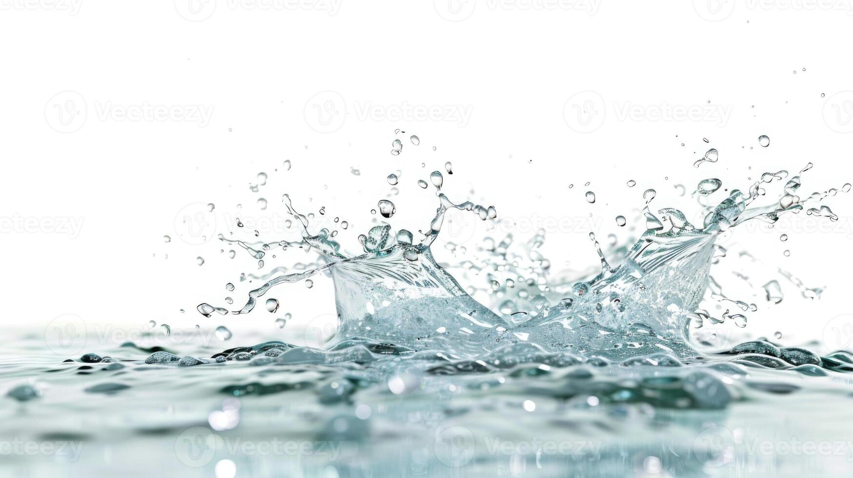 Water splash isolated on white background. photo