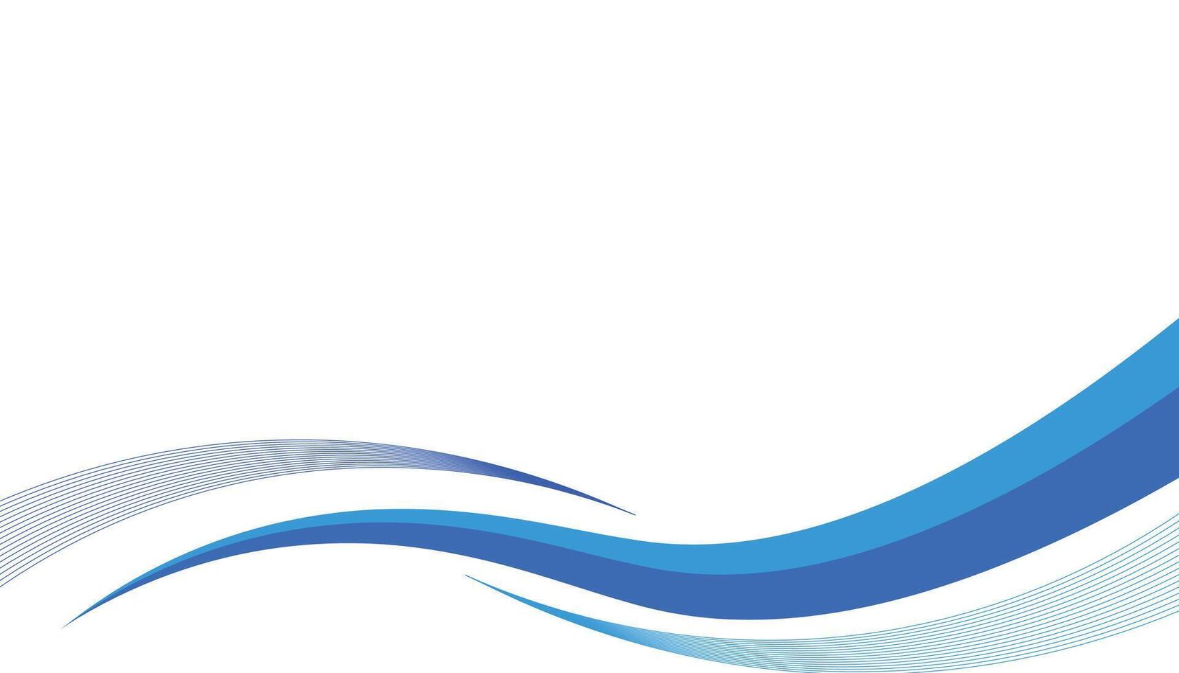 White background with blue wave curves vector