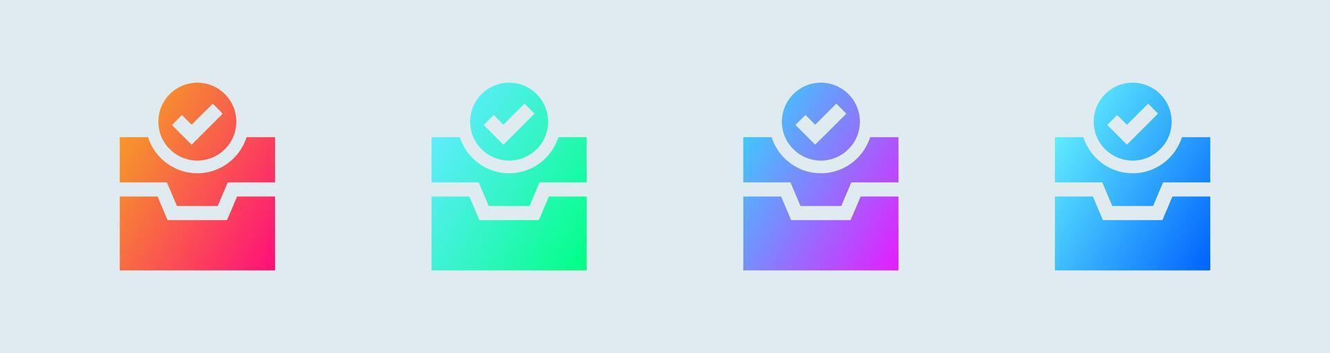 Direct message solid icon in gradient colors. Inbox signs illustration. vector
